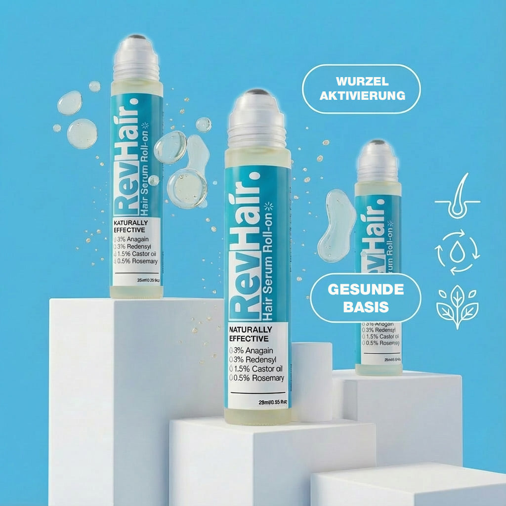 RevHair Haarserum 3er Pack - Effektive Roll-on Lösung für dickeres, gesünderes Haar