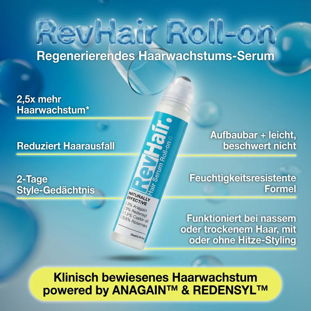 RevHair Roll-on Set - Premium Haarwachstums-Serum für natürliche Haarverdichtung